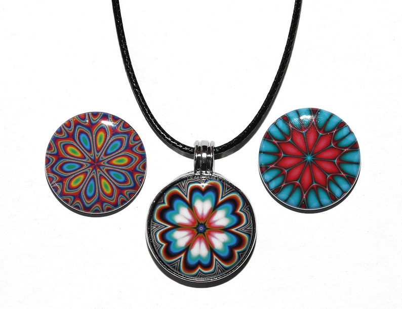 Color Sparks Magnetic Pendant Necklace with 3 inserts image 1