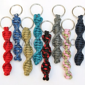 Paracord Spiral Key Fob Keychain - You Choose The Colors - Over 200 Colors