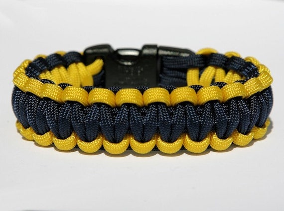 Wide Blue & Yellow Paracord Bracelet
