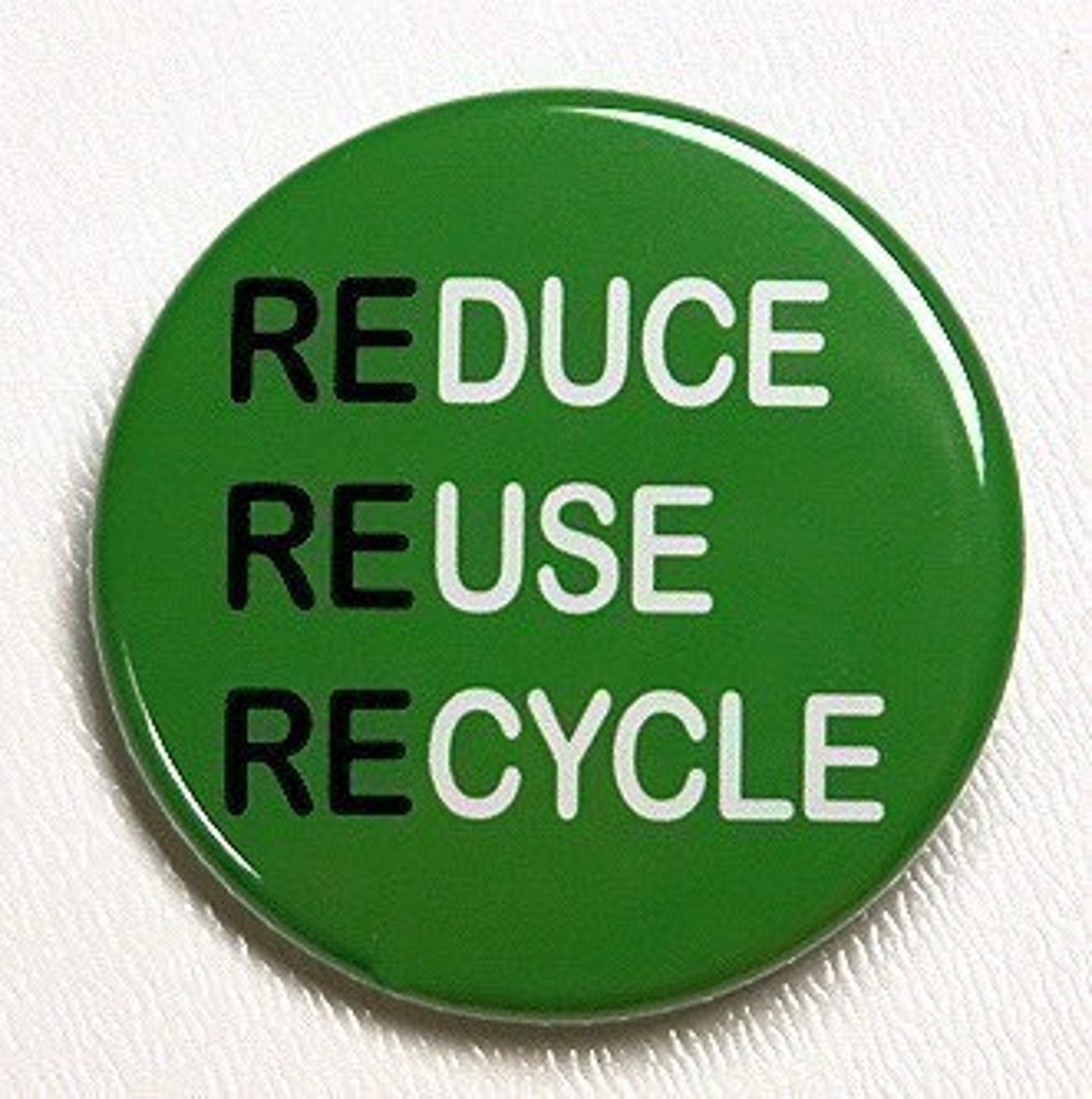 Reduce Reuse Recycle - Button Pinback Badge 1 1/2 Inch - Etsy