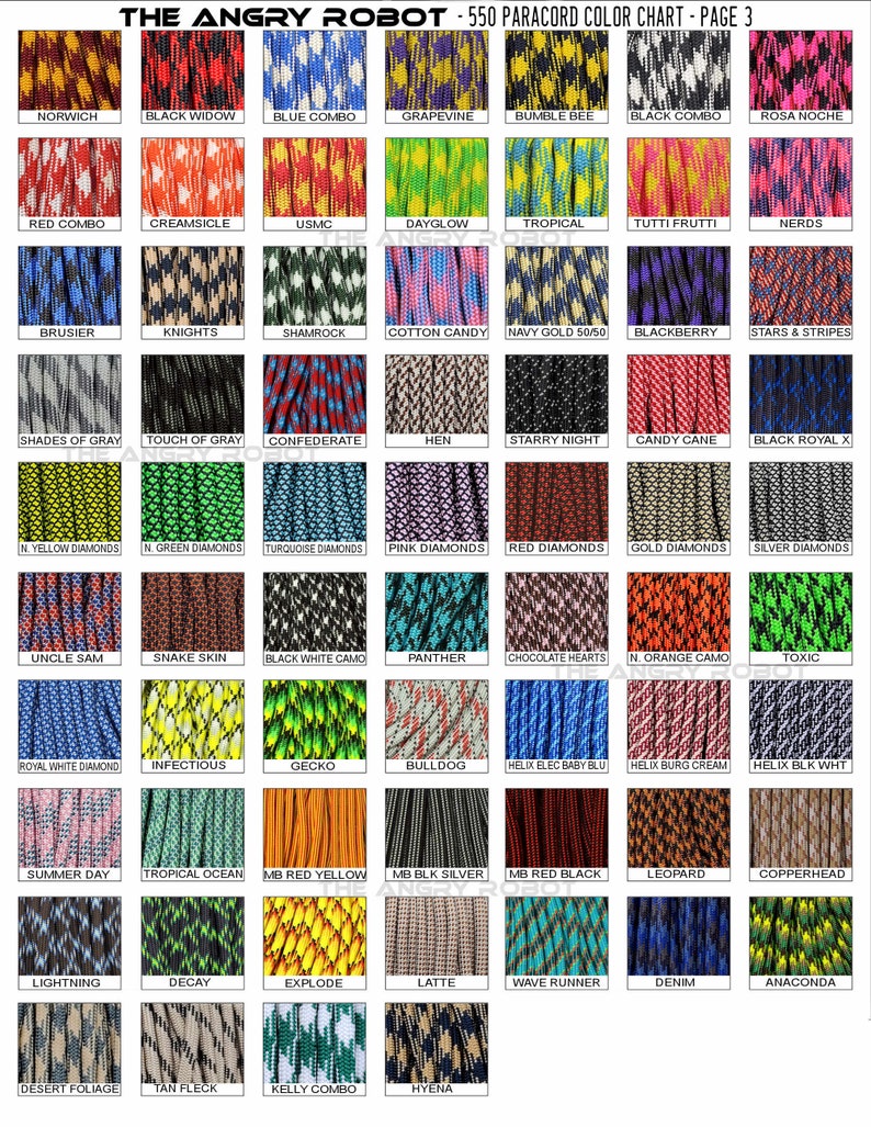 Set of 3 Paracord Basic Zipper Pulls You Choose The Colors over 200 different colors image 6