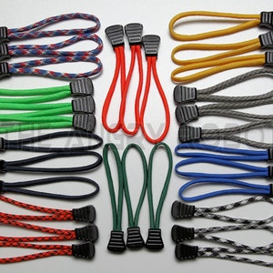 Set of 3 Paracord Basic Zipper Pulls You Choose The Colors over 200 different colors image 1