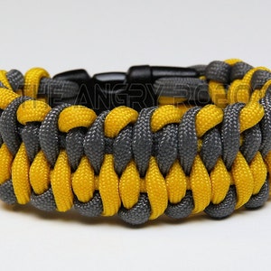 550 Paracord Bracelet Dragon's Tongue Yellow and Grey - Etsy