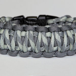 Grey and Shades of Grey  - King Cobra Paracord Bracelet  Survival