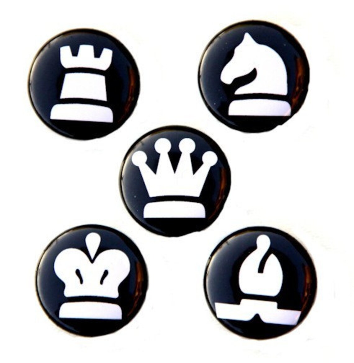 Chess Pieces 1 Set of 5 Pinbacks Badges 1 Inch Etsy
