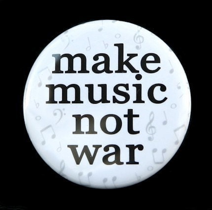 Make Music Not War Pinback Button Badge 1 1/2 inch 1.5 | Etsy