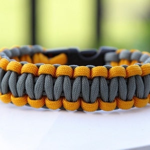 Paracord Survival Bracelet Goldenrod and Foliage Green image 1