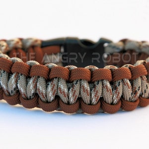 SLIM Paracord Survival Bracelet Cobra - Brown and Desert Camo
