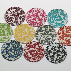 10 Pocket Mirrors 2 1/4 inch - Wedding Bridal Shower Favors - Vintage Damask