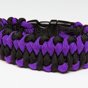 550 Paracord Bracelet Dragon&#39;s Tongue - Black & Bright Purple