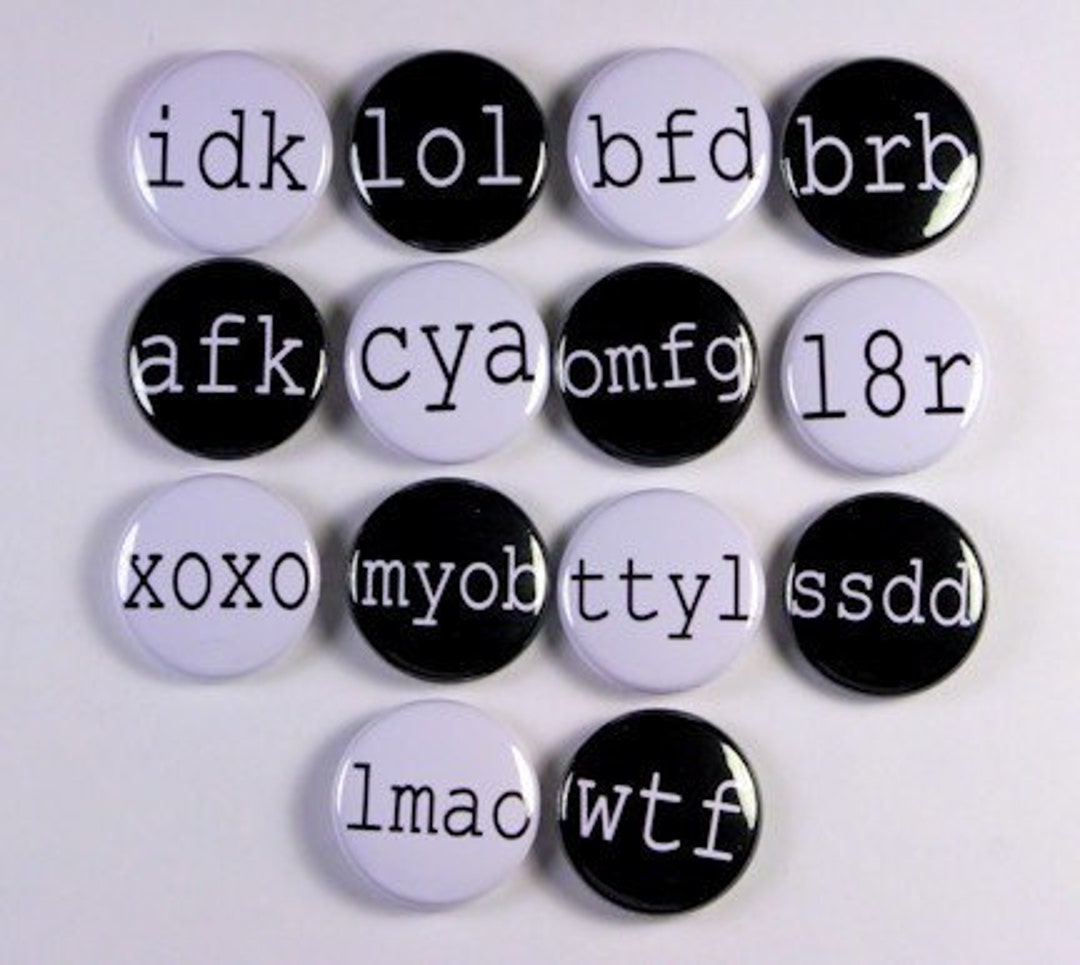 Text Message Buttons Set of 14 - Pinbacks Badges 1 Inch - Etsy