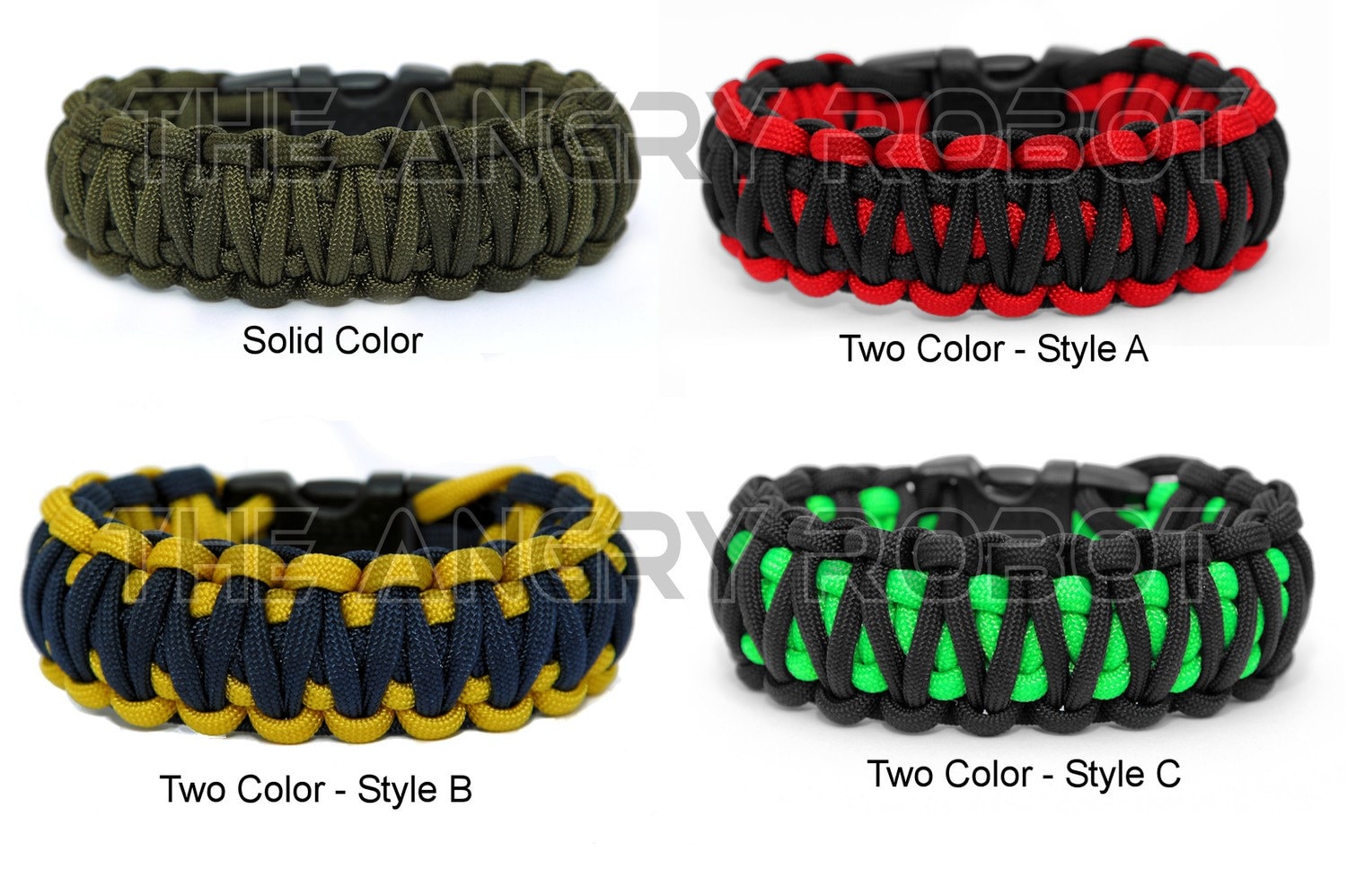 Pulsera Paracord - Estilo Cobra - Elige tu color y talla (9 pulgadas, Negro  y Oro), Nailon