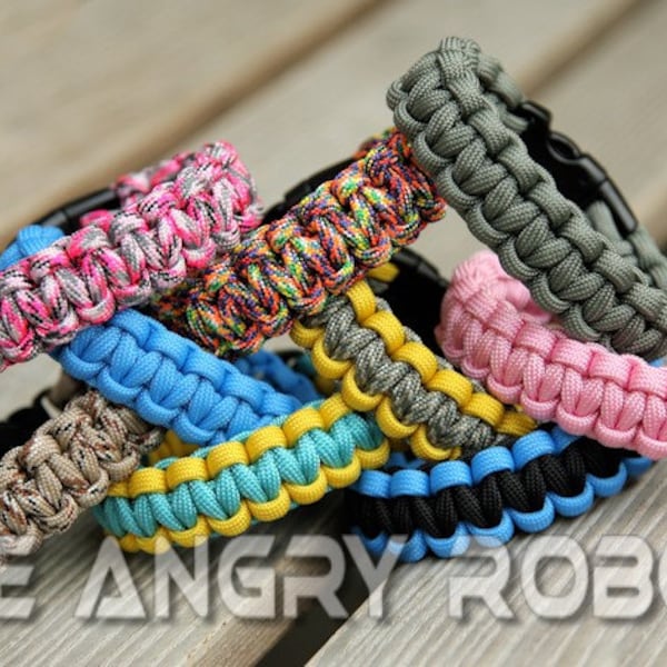 SLIM 550 Paracord Survival Bracelet Cobra - Over 200 colors to choose from