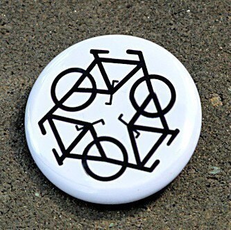 Recycle Bicycle White Button Pinback Badge 1 1/2 Inch - Etsy