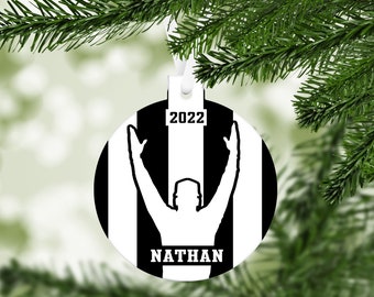 Football Referee Official Christmas Ornament - Personalized With Name and Year - customized keepsake gift - C302