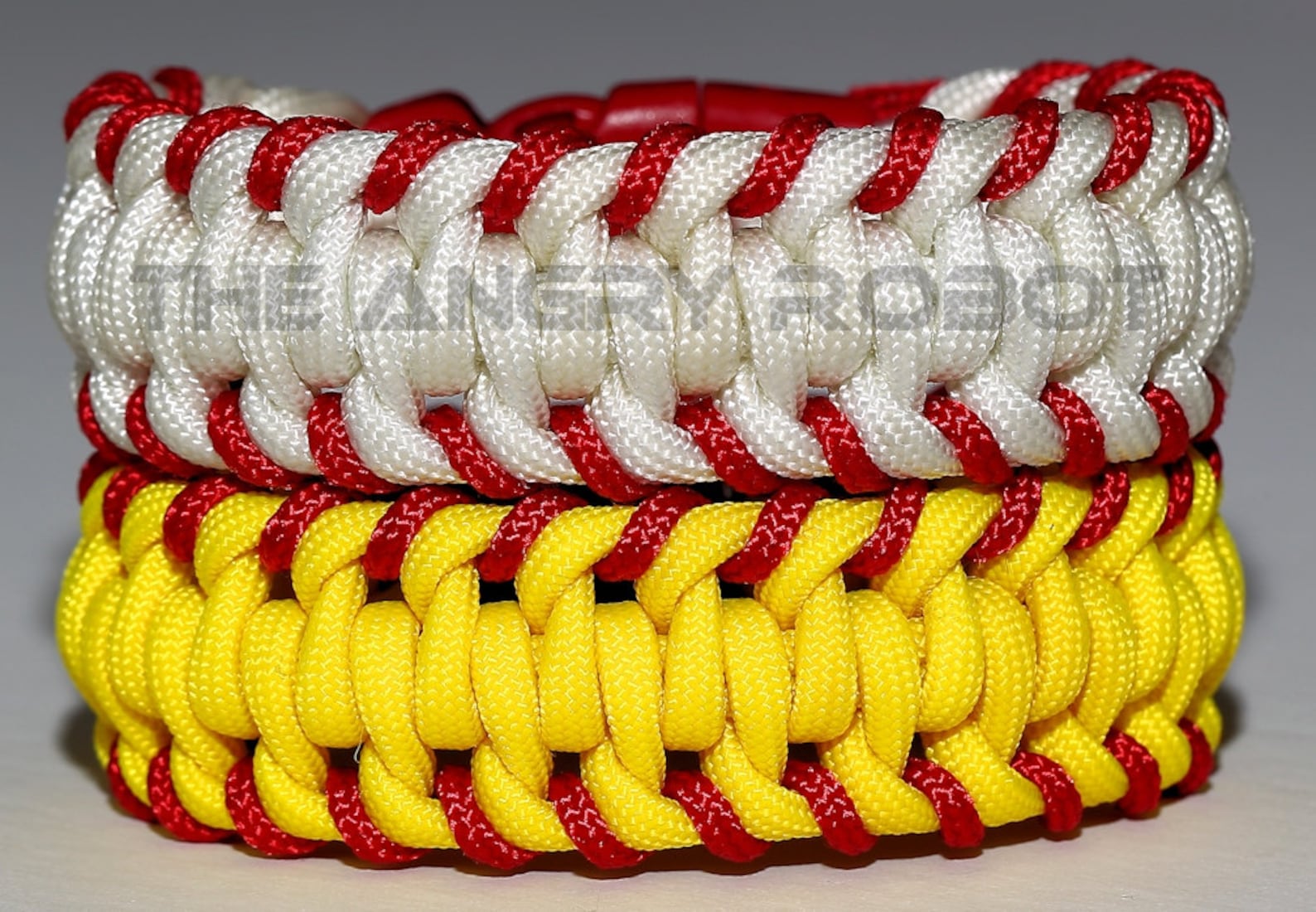 Baseball Stitched Paracord Bracelet White Red Red Buckle Etsy