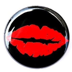 Lip Print - Button Pinback Badge 1 inch