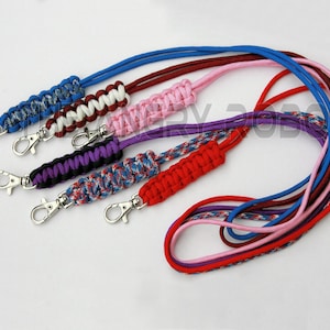 Paracord Neck Lanyard - over 200 colors to choose from - for ID Keys and more