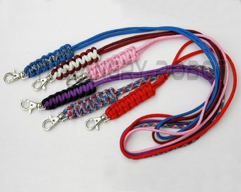 Paracord Neck Lanyard - over 200 colors to choose from - for ID Keys and more