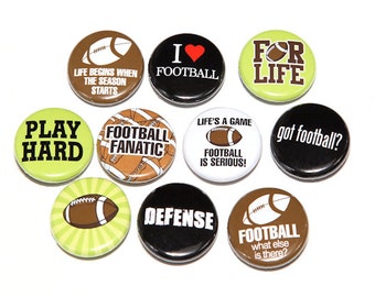 Set de fútbol de 10 piezas: botones, pins y insignias de 2,5 cm (1 pulgada).