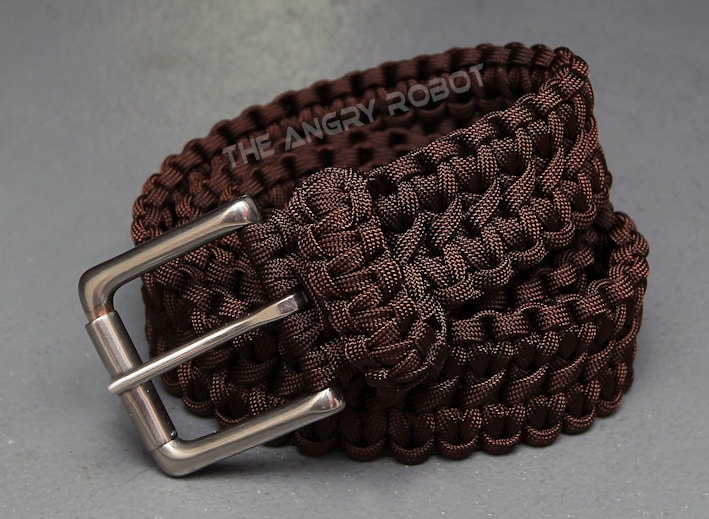 Paracord Belt Dark Brown - With Matte Nickle Buckle - XS