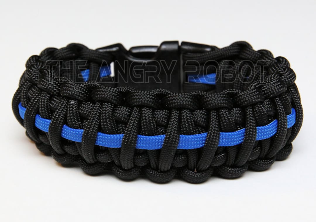 Paracord Survival Bracelet King Cobra Thin Blue Line Police