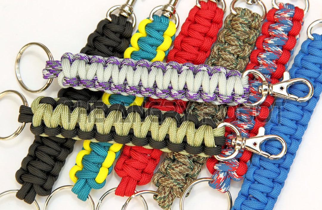Paracord Keychain Lanyard With Trigger Snap You Choose the Colors Over