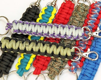 Paracord Keychain Lanyard with Trigger Snap - You Choose The Colors - over 200 colors