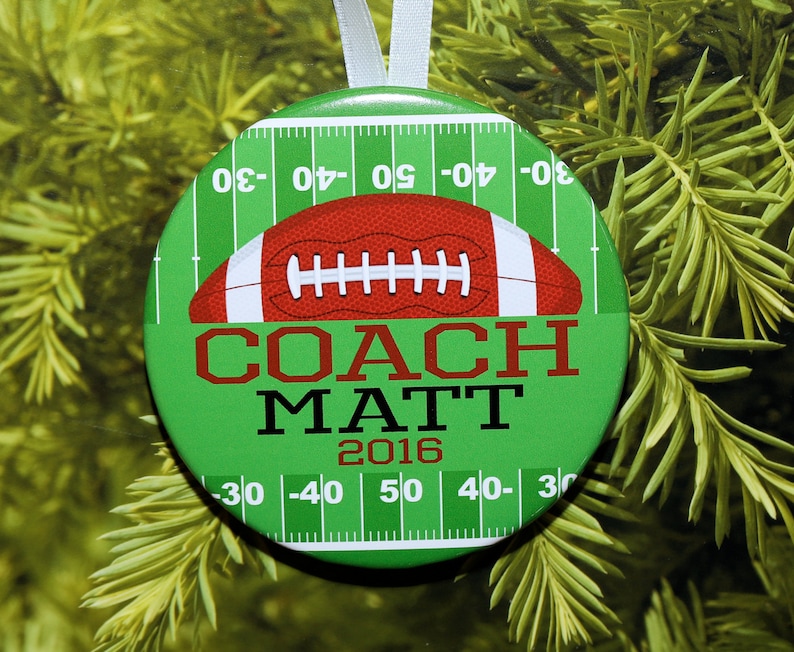 Football COACH Christmas Ornament Personalized Coach Gift Etsy