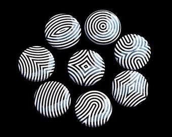 Optical Illusion Fingerprints Buttons Set of 8 Pinbacks Badges 1 inch