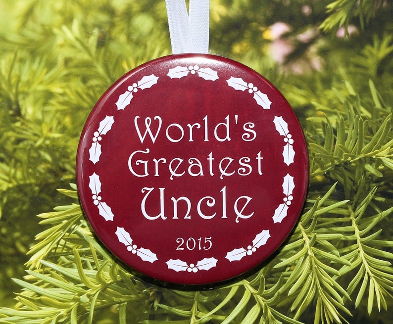 World's Greatest Uncle Christmas Ornament 5 color choices C110 image 1