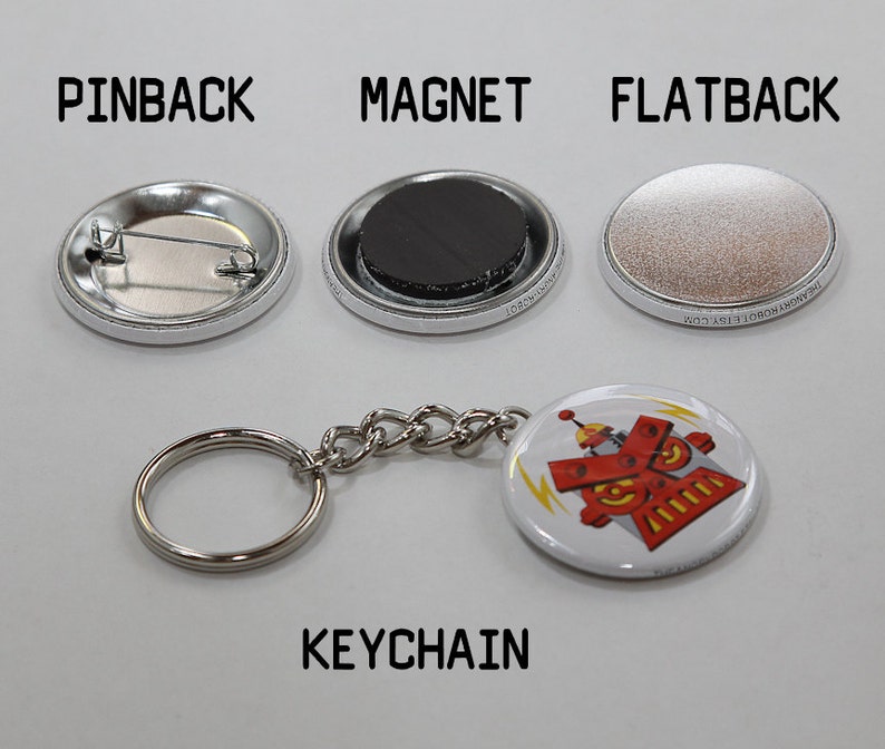 Button Pinback Badge 1 12 inch 1.5 Magnet Keychain or Flatback Failure Is Not An Option