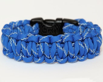 Paracord Survival Bracelet - Royal Blue Reflective