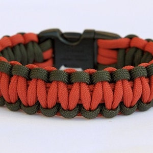 Paracord Survival Bracelet - OD Green and Burnt Orange