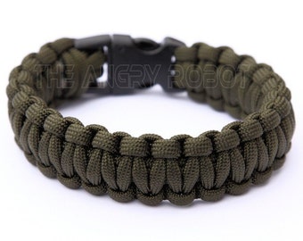 Paracord Survival Bracelet - Olive Drab Green