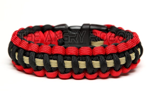 Buy 550 Paracord Survival Bracelet Cobra Thin Line Red Black