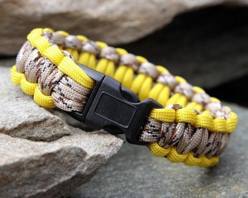 Paracord Survival Bracelet Yellow and Desert Camo Support Etsy