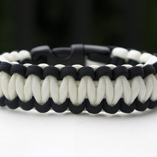 550 Paracord Survival Bracelet Black Over 200 Cord Colors Etsy