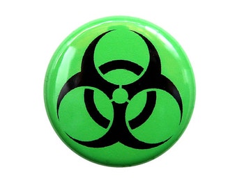 Biohazard Symbol - Pinback Button Badge 1 inch 1" - Magnet Keychain Zipper Pull Earrings or Flatback