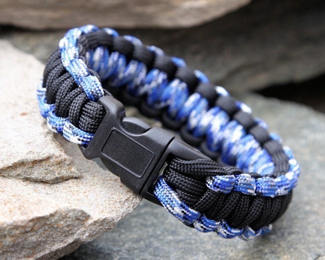 Paracord Survival Bracelet - Black and Desert Camo