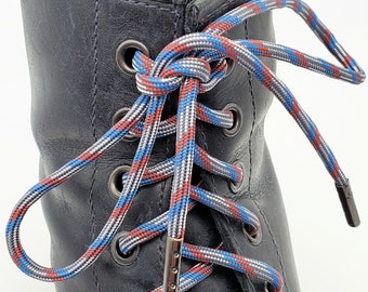 EMS 550 Paracord Boot Shoe Laces With Silver Metal Tips Electric