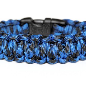 550 Paracord Survival Bracelet  - Bruiser - Blue Black
