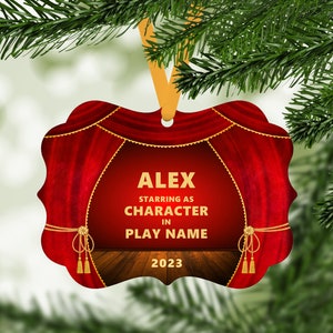 Theater Performance Christmas Ornament - Customized Keepsake Gift - Musical Play Stage - Actor Actress Performer - B028