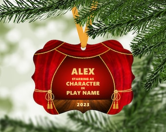 Theater Performance Christmas Ornament - Customized Keepsake Gift - Musical Play Stage - Actor Actress Performer - B028