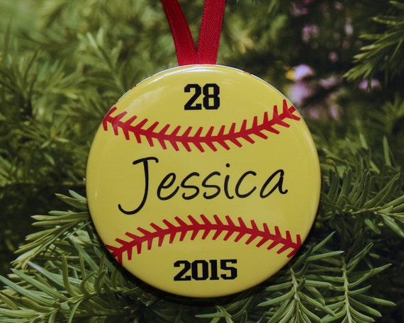 Softball Player Christmas Ornament Yellow Customized Etsy image 0 - Softball Player Christmas Ornament Yellow Customized Etsy