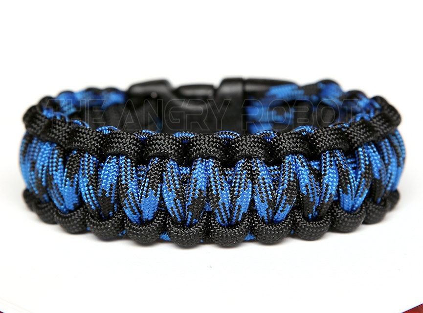550 Paracord Survival Bracelet Cobra Black//Black Widow /"Made in the USA/"