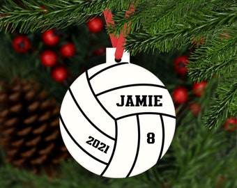 Volleyball Player Christmas Ornament - white - customized - C131 athlete gift