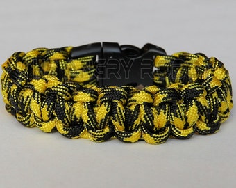 SLIM Paracord Survival Bracelet Cobra - Bumble Bee - Yellow Black