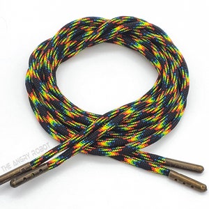 Galaxy Multi Color 550 Paracord Boot Sneaker Laces with Bronze Metal Aglets - Shoelaces Multiple Sizes and over 200 colors available