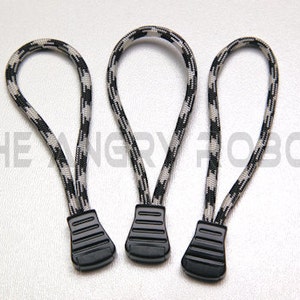 Set of 3 Paracord Basic Zipper Pulls You Choose The Colors over 200 different colors image 3